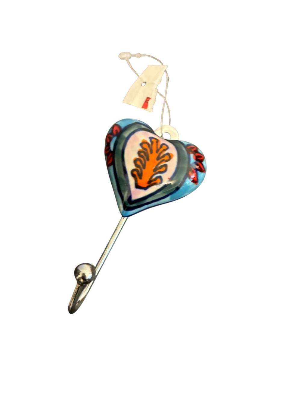 Hand-Painted Blue Heart Wall Hook - Decorative Home Wall Decor